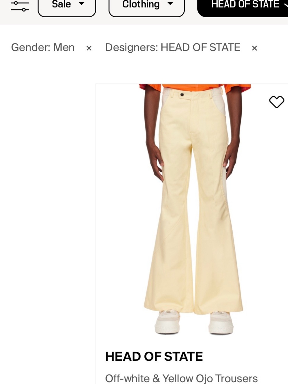Head of State Ojo Cream White Colorblock Trousers Size 31